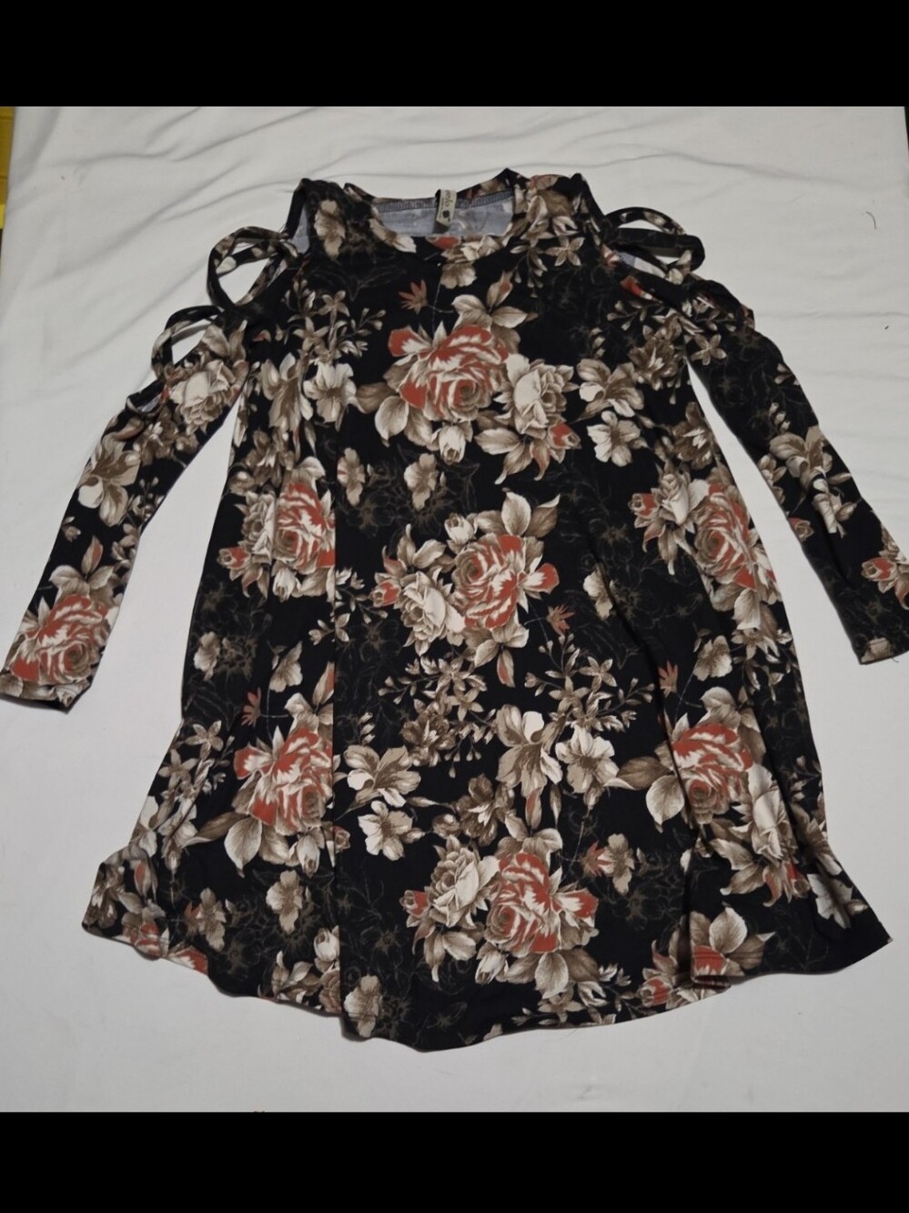 Pomelo girls 7-8 black floral dress #25